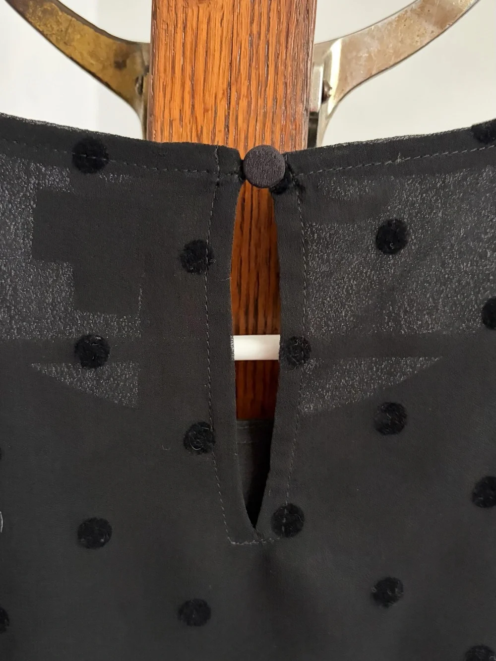 J. Crew Black Sheer Polka Dot Long-Sleeve Blouse